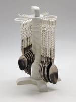 Набор столовых приборов СССР на стойке 22 предмета (некомплект)