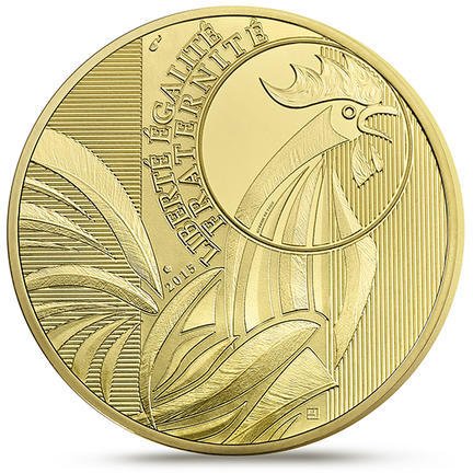 (№2015) Монета Франция 2015 год 5,000 Euro (Трилогия Ростер)