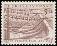 (1956-002) Марка Чехословакия "ГЭС "    2-я Пятилетка I Θ