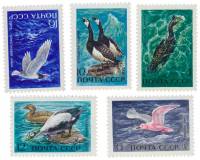 1972-003-7  Серия Набор марок (5 шт) СССР   Водоплавающие птицы - обитатели морей и океанов III O