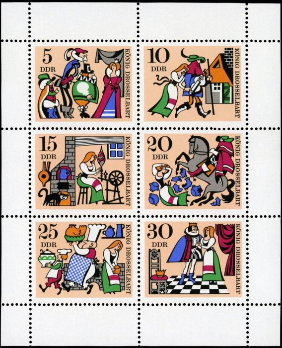 (1967-081) Лист (6 м 2х3) Германия (ГДР) &quot;Сказки&quot;    Фольклор III Θ