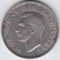 (1942) Монета Великобритания 1942 год 1 шиллинг "Георг VI"  Английский герб Серебро Ag 500  XF