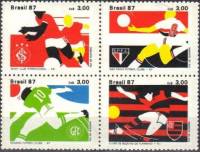 (№1987-2224) Лист марок Бразилия 1987 год "Чемпионат футбольных клубов", Гашеный