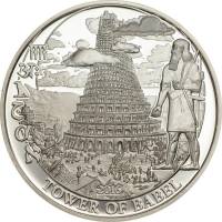 (№2016) Монета Палау 2016 год 2 Dollars (Вавилонская башня, белое облако)
