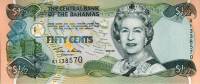 Банкнота Багамские острова Багамы 2001 год 1/2 доллара Елизавета II   UNC