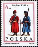 (1983-026) Марка Польша "Унтер-офицеры пехоты"    300-летие победы над Турками на Лысой горе под Вен