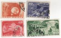 1935-16-19 Серия Набор марок 4 шт СССР  Строительство Московского метро II Θ