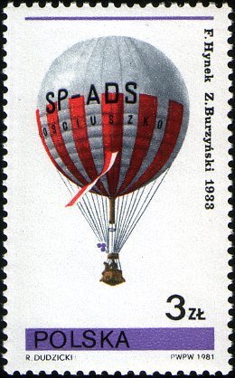 (1981-007) Марка Польша &quot;Воздушный шар (1933)&quot;    Воздушные шары III Θ