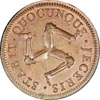 (№1758km7) Монета Остров Мэн 1758 год 1 Penny (Джеймс Мюррей)