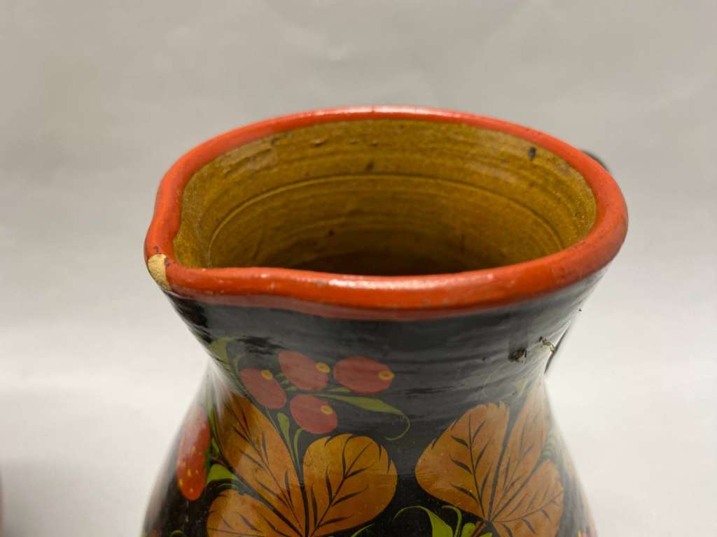 Ваза и кувшин керамиика, хохлома