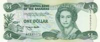 Банкнота Багамские острова Багамы 1992 год 1 доллар Елизавета II   UNC