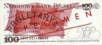 (1975) Банкнота Польша 1979 год 100 злотых "Людвиг Варинский"   UNC