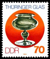 (1983-083) Марка Германия (ГДР) "Бокал"    Тюрингское стекло III O