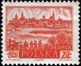 (1960-049) Марка Польша "Слупск"   Исторические города №1 III &Theta;