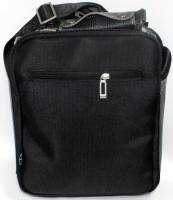 Сумка "CTR" мужская с ремнем и ручкой, Ткань, Черная, 3 большие отделения + карман на молнии
