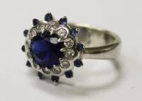 Кольцо, серебро, 925