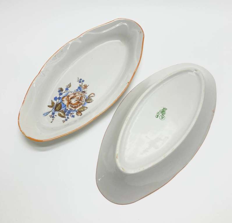 Блюдо овальное селёдочница цветы, Добруш, 2 шт