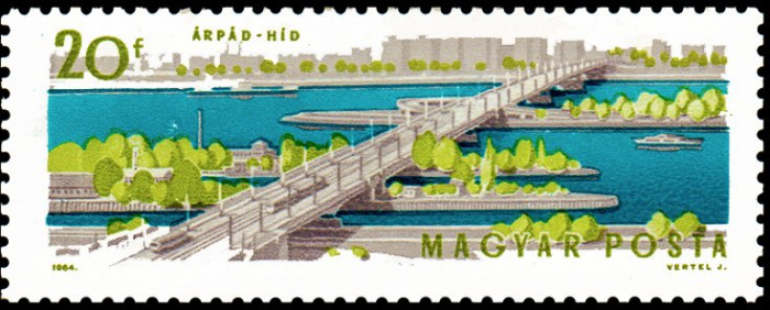 (1964-084) Марка Венгрия &quot;Мост Арпад &quot; ,  III O