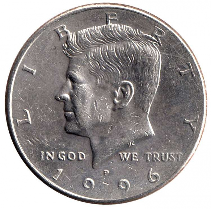(1996) Монета США 1996 год 50 центов  3. Основной тип Кеннеди Медь-Никель  VF