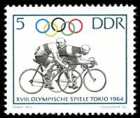 (1964-031) Марка Германия (ГДР) "Велоспорт"    Летние ОИ 1964, Токио III O