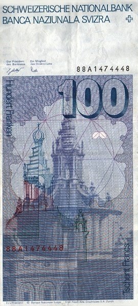 () Банкнота Швейцария 1988 год 100  &quot;&quot;   UNC