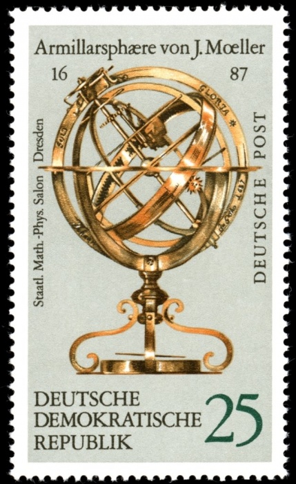 (1972-072) Марка Германия (ГДР) &quot;Глобус (5)&quot;    Глобусы Земные и небесные II Θ