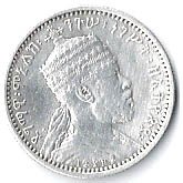 (№1894km2) Монета Эфиопия 1894 год ⅛ Birr (የብር፡ተሙን - Ya Birr Tamun (eighth) - raised left f.leg