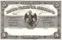 (№1882P-S251p) Банкнота Мексика 1882 год "5 Pesos"