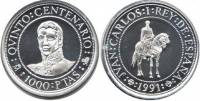 (1991) Монета Испания 1991 год 1000 песет "Открытие Америки 500 лет"  Серебро Ag 925  PROOF