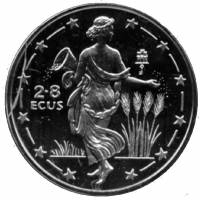 (1994) Монета Гибралтар 1994 год 2,8 экю "Европа с рогом изобилия"  Никель Медь-Никель  PROOF