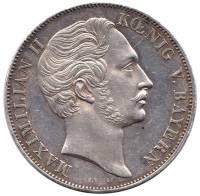 Монета Пруссия (Королевство Бавария) 2 гульдена 1855 год "Колонна Девы Марии в Мюнхене", XF