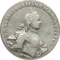 (1764, ММД ТI ЕI) Монета Россия 1764 год 1 рубль "Екатерина II" Тип 1 Серебро Ag 750  UNC