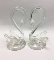 Фигурки "Пара лебедей", стекло, СССР, 2 шт. (сост. на фото)