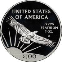 (2017w) Монета США 2017 год 100 долларов    PROOF