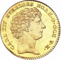 (№1818km594) Монета Швеция 1818 год 1 Ducat