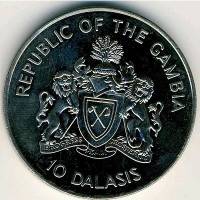 (№1992km30) Монета Гамбия 1992 год 10 Dalasis (Папский Визит - Февраль 1992)