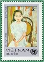 (1984-128a) Марка Вьетнам "Девочка"  Без перфорации  Картины художников Вьетнама III Θ