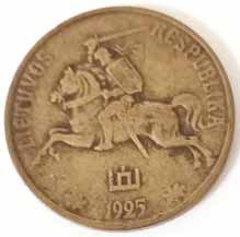 (1925) Монета Литва 1925 год 50 центов &quot;Всадник&quot;  Бронза  VF