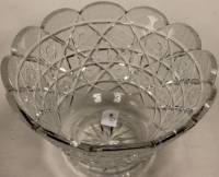 Стеклянный резной салатник ретро винтаж СССР 22,5*22,5