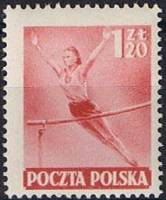 (1952-033) Марка Польша "Гимнастика"   День спорта II Θ