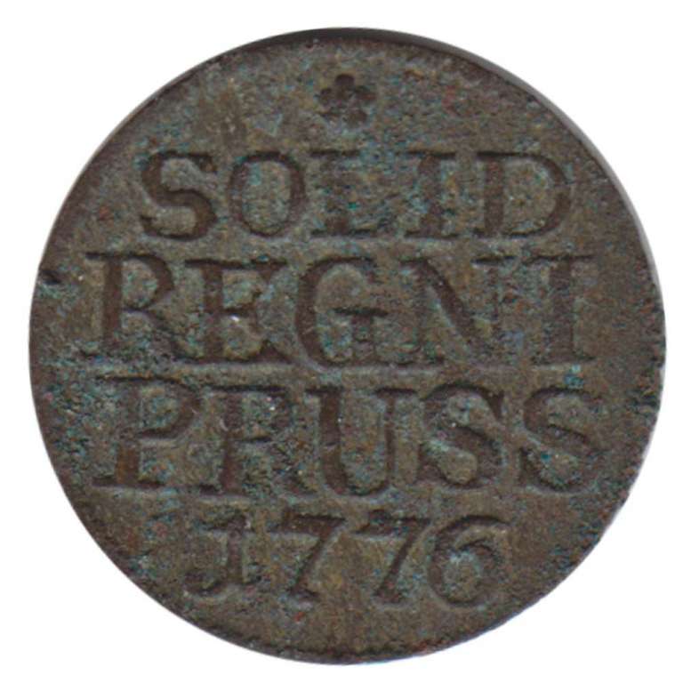 Монета Пруссия 1776 год 1 солид (биллон), VF