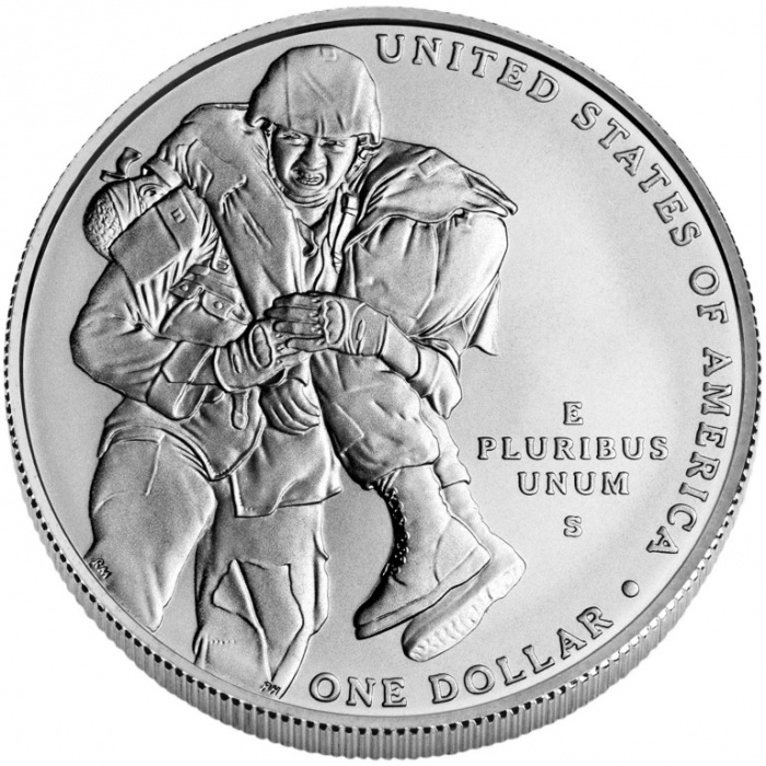 (2011s) Монета США 2011 год 1 доллар   Медаль Почёта. 150 лет со дня учреждения Серебро Ag 900  UNC