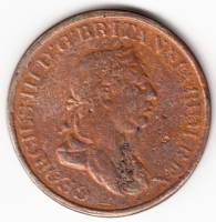 (1815) Монета Цейлон (Шри-Ланка) 1815 год 2 стивера "Георг III"  Медь  VF