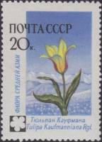 1960-104 Марка СССР Тюльпан Кауфмана   Флора II Θ