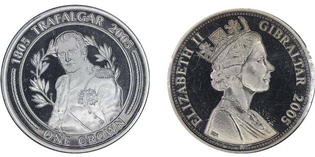 (2005) Монета Гибралтар 2005 год 1 крона &quot;Наполеон&quot;   Буклет с маркой