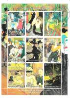 Блок марок Нигер 1998 год "Работы Дега ToulouseLautrec Боннар", Гашеный