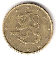 (2007) Монета Финляндия 2007 год 50 евроцентов  2-й тип образца 2007 буквы FI, знак МД в центре Скан