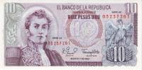 (1980) Банкнота Колумбия 1980 год 10 песо "Антонио Нариньо"   UNC