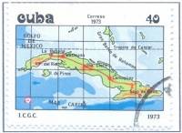 (1973-090) Марка Куба "Кубинская карта"    Карты Кубы III O