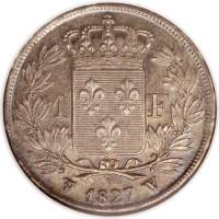 (№1825km724) Монета Франция 1825 год 1 Franc (А, Б, ББ, Д, З, И, К, Л, М, МА, М, Т, Ш)